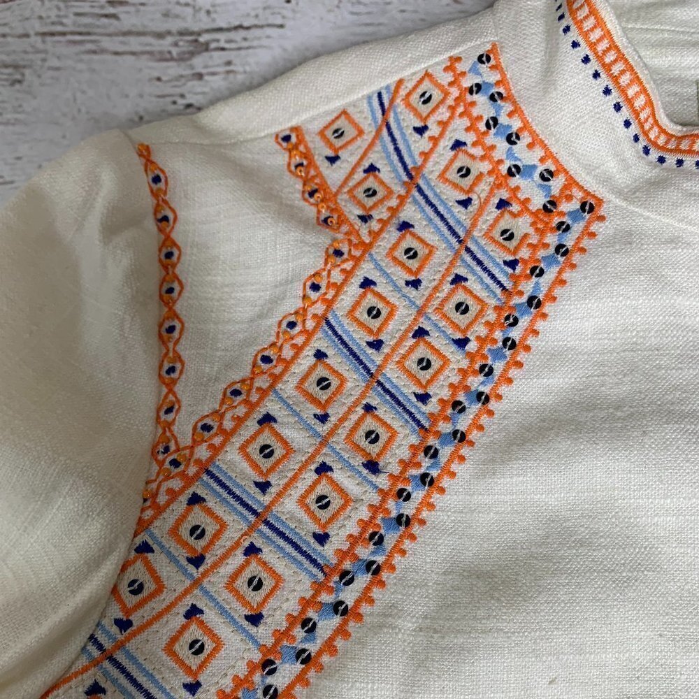 NWT Nurture Ivory Aztec Embroidered Blazer Size M - Picture 4 of 11